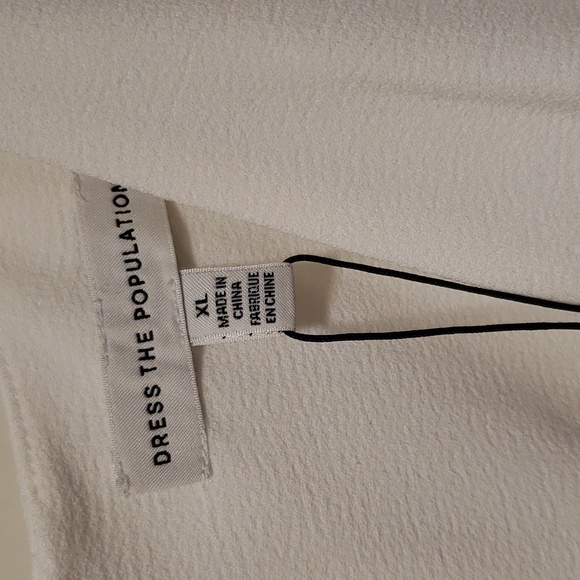 Dress the Population Catalina Crepe White Cocktail Fit and Flare Dress Xlarge - Picture 4 of 11